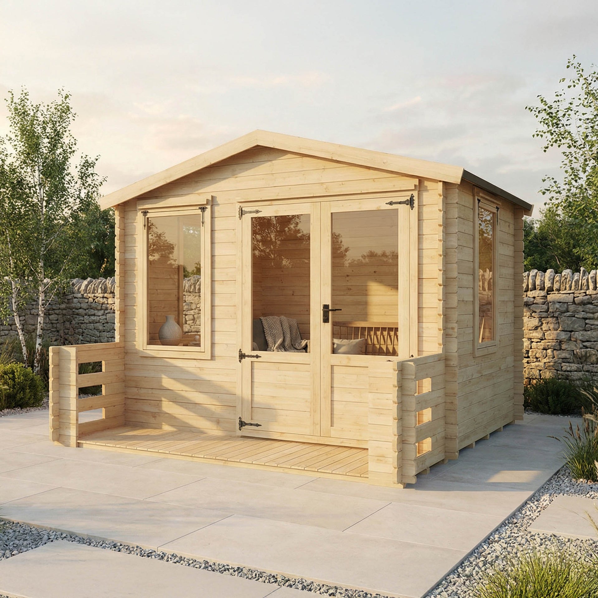 Value 19mm Apex Log Cabin Veranda