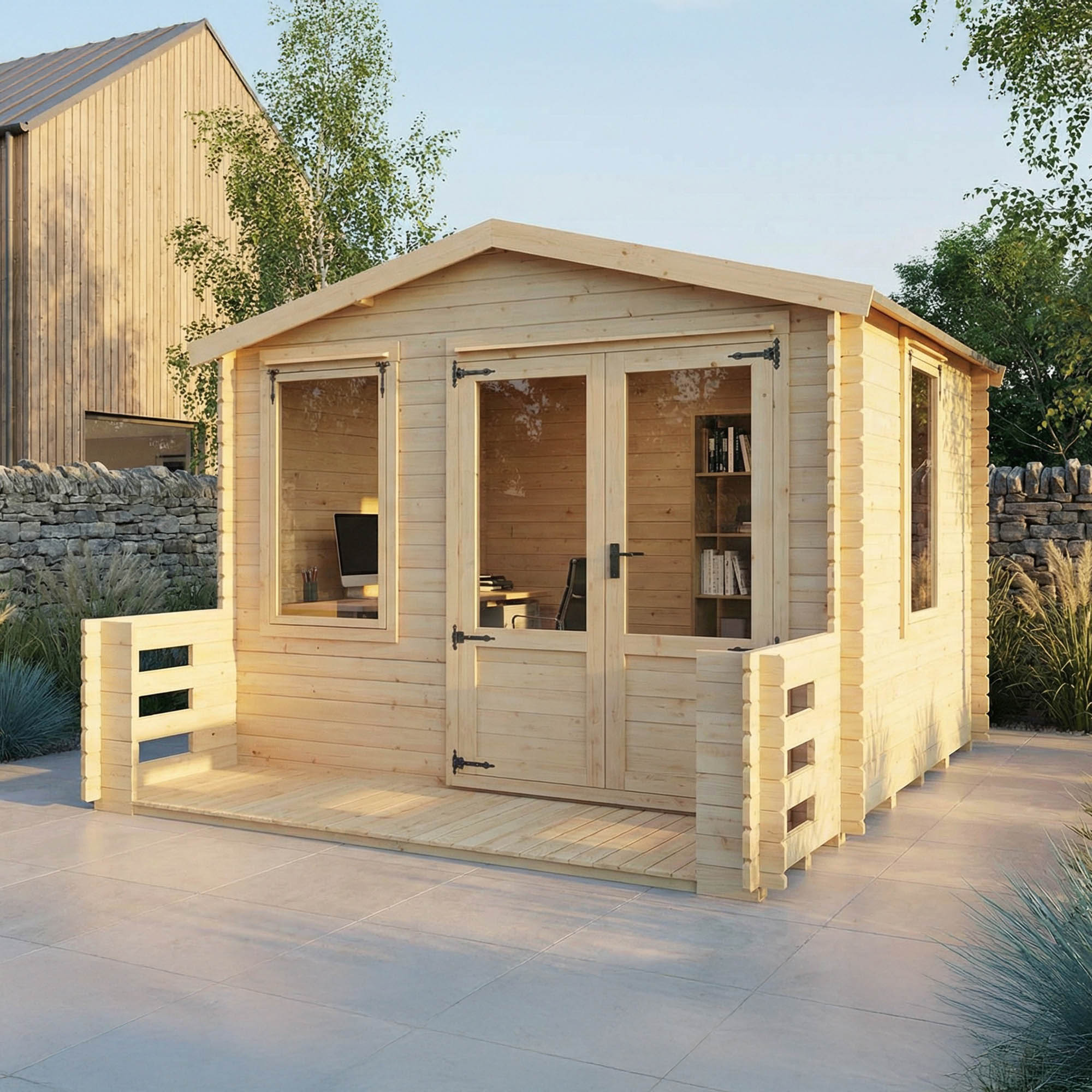 Value 19mm Apex Log Cabin with Veranda