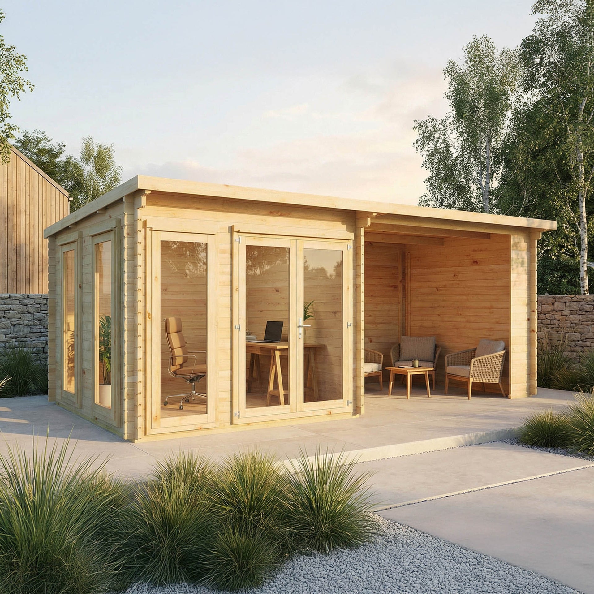 Wren Log Cabin Patio Area