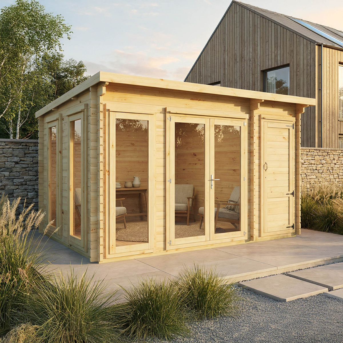 Wren Log Cabin Side Shed
