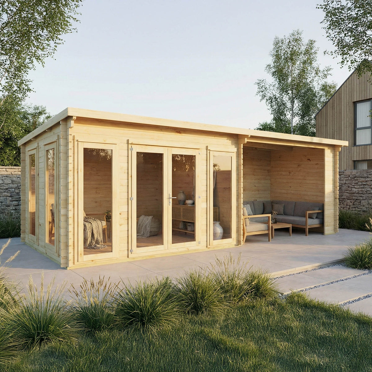 The Wren Log Cabin with Patio Area