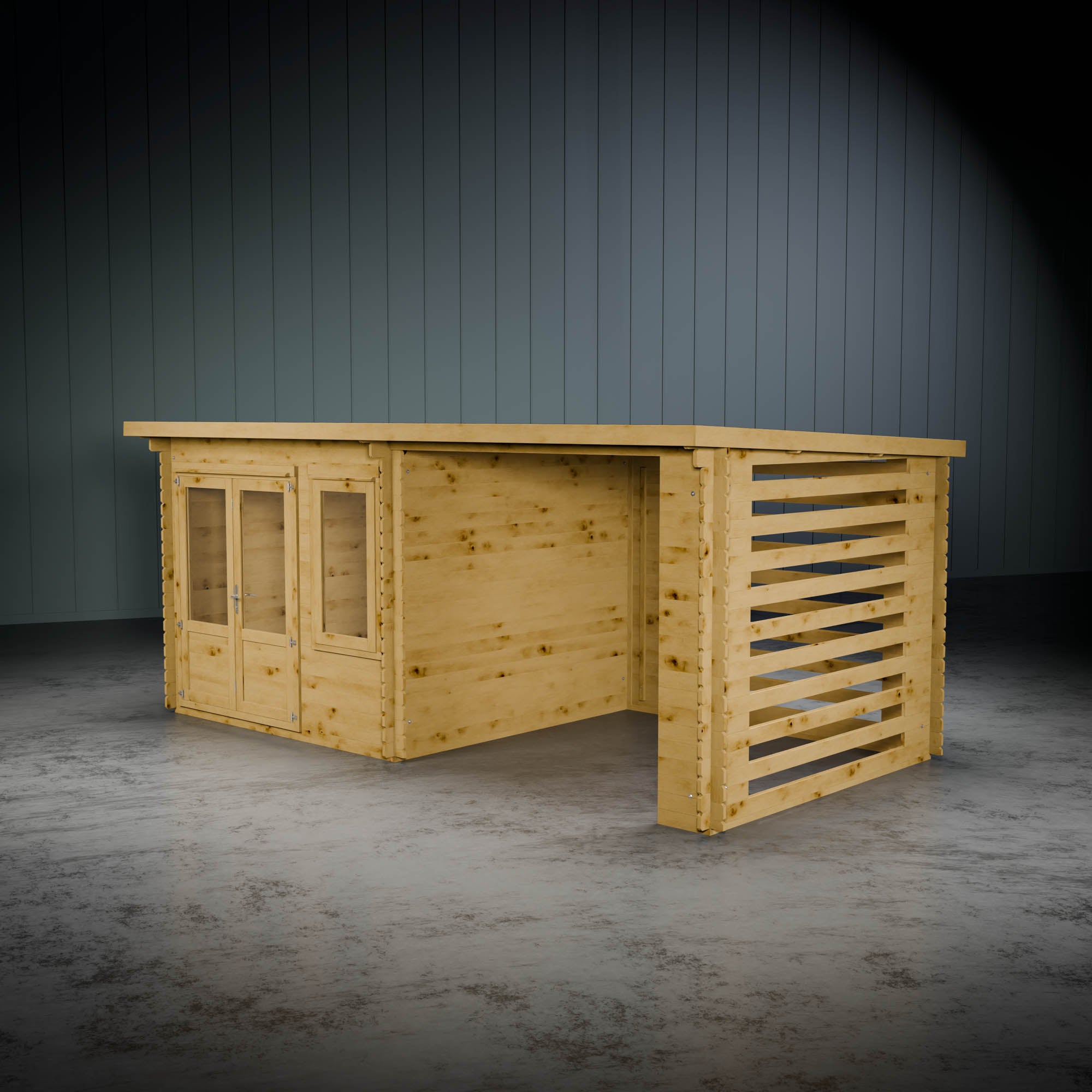 6m x 3m Cuckoo Log Cabin With Slatted Area - 28mm