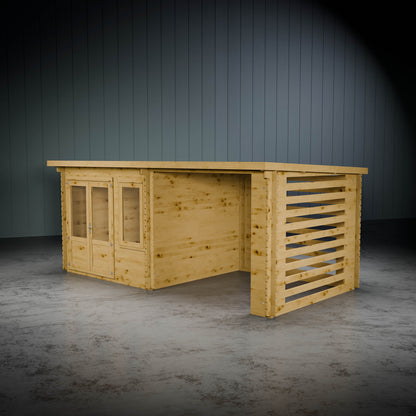 6m x 3m Cuckoo Log Cabin With Slatted Area - 28mm