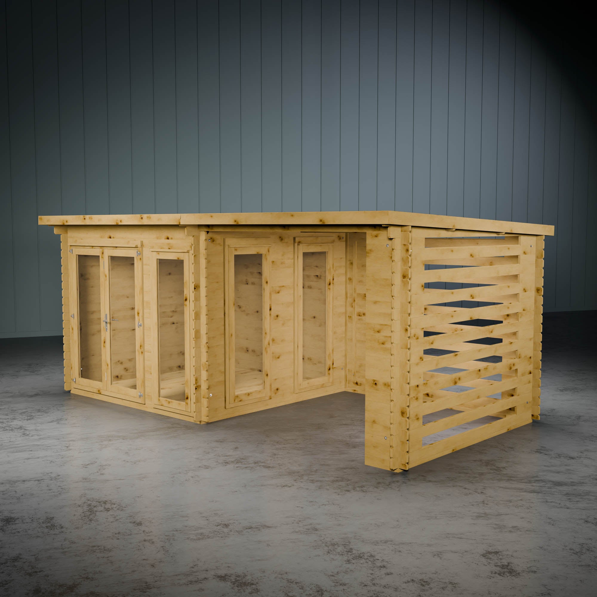 The Wren Log Cabin with Slatted Area