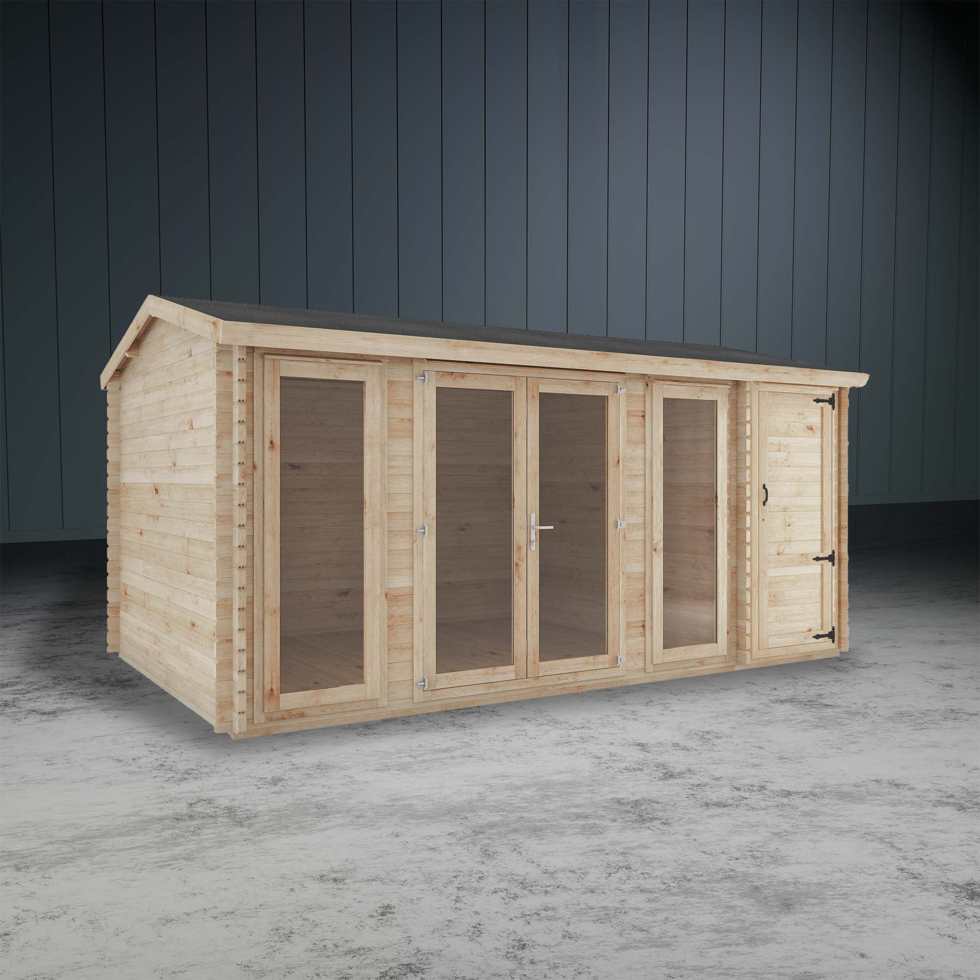 The Dove Log Cabin with Side Shed