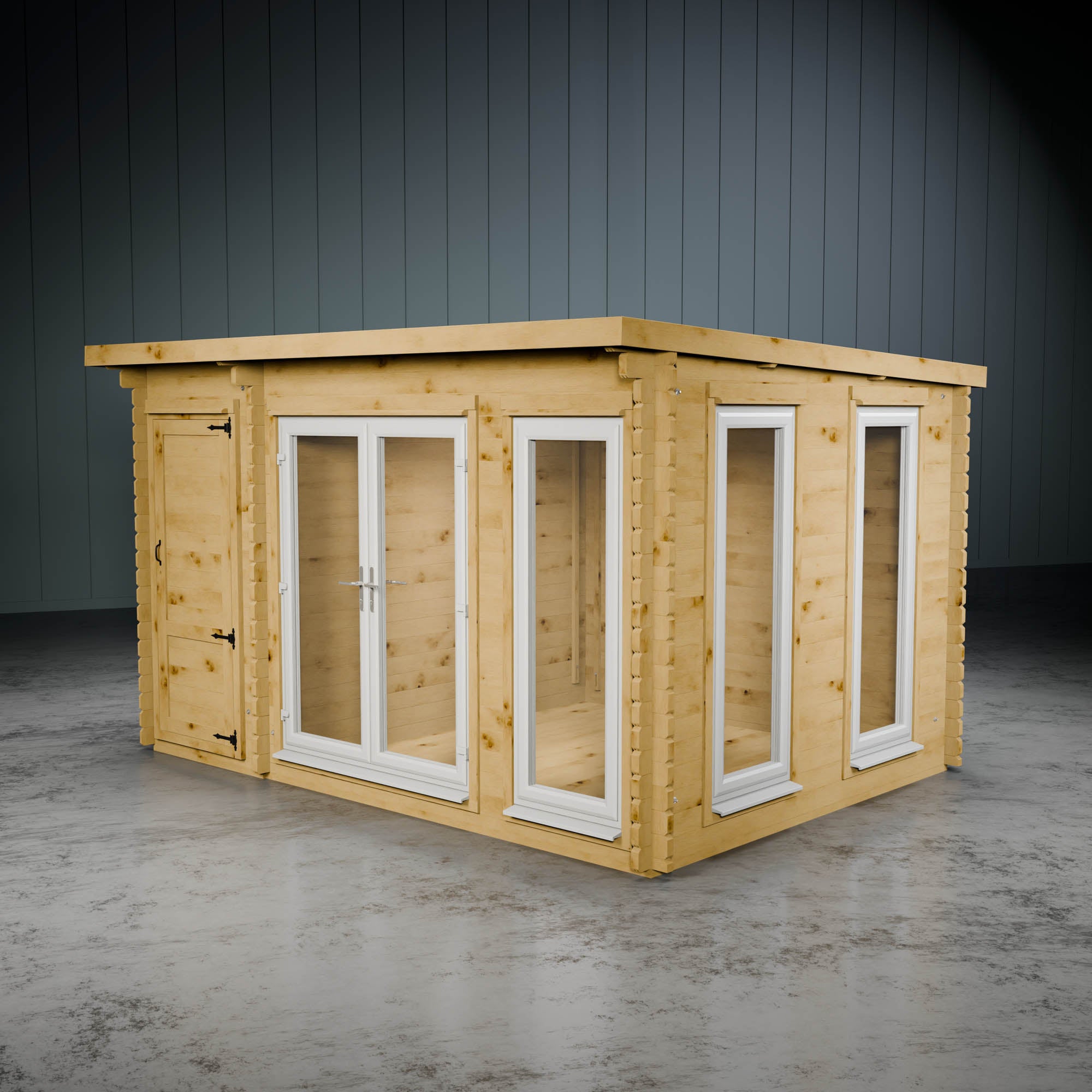 The Wren Log Cabin with Side Shed