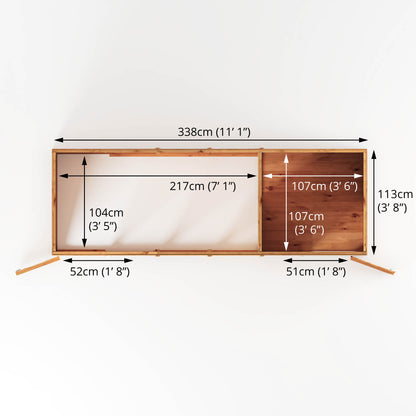 12 x 4 Berkshire Dog Run & Kennel