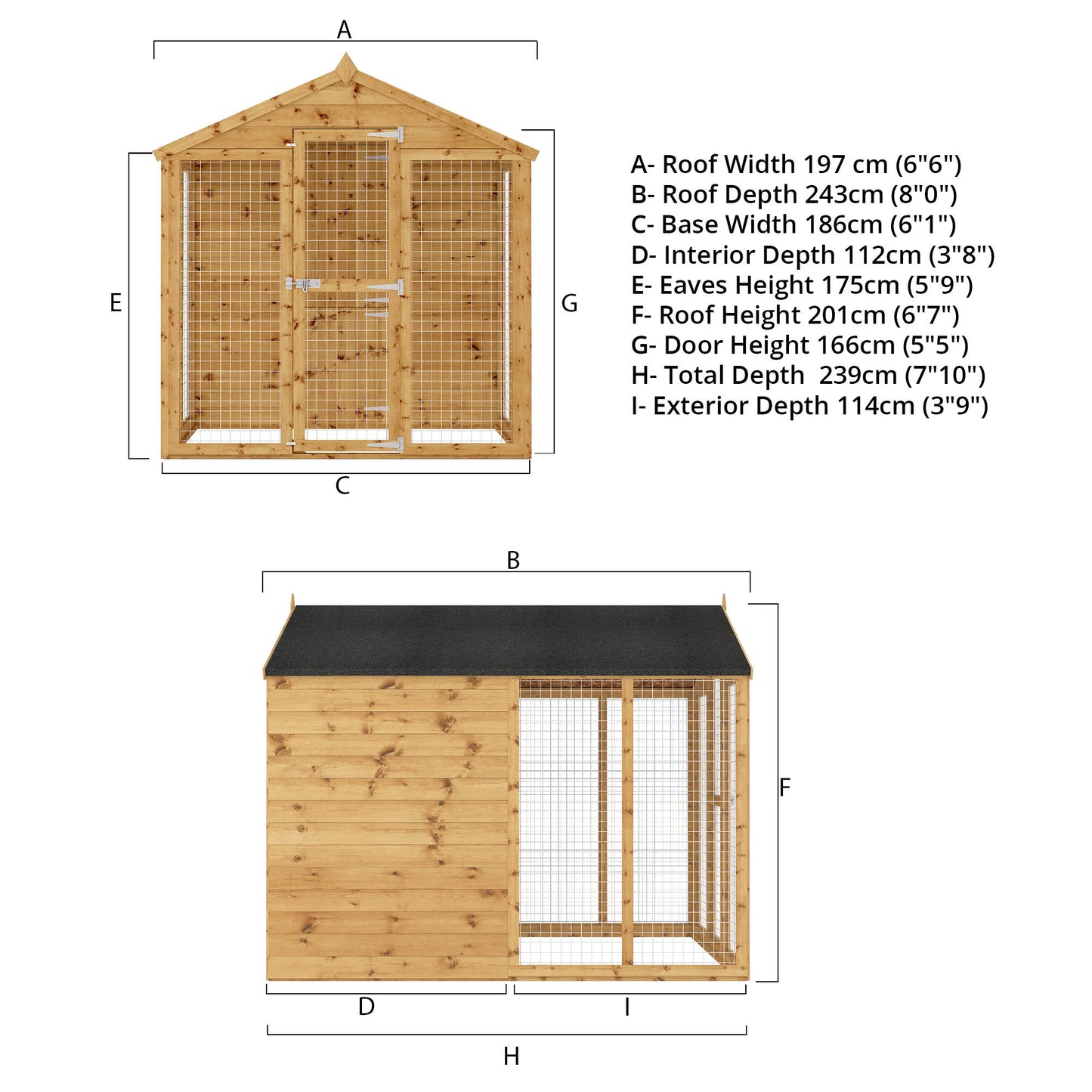 8 x 6 Staffordshire Dog Kennel & Run