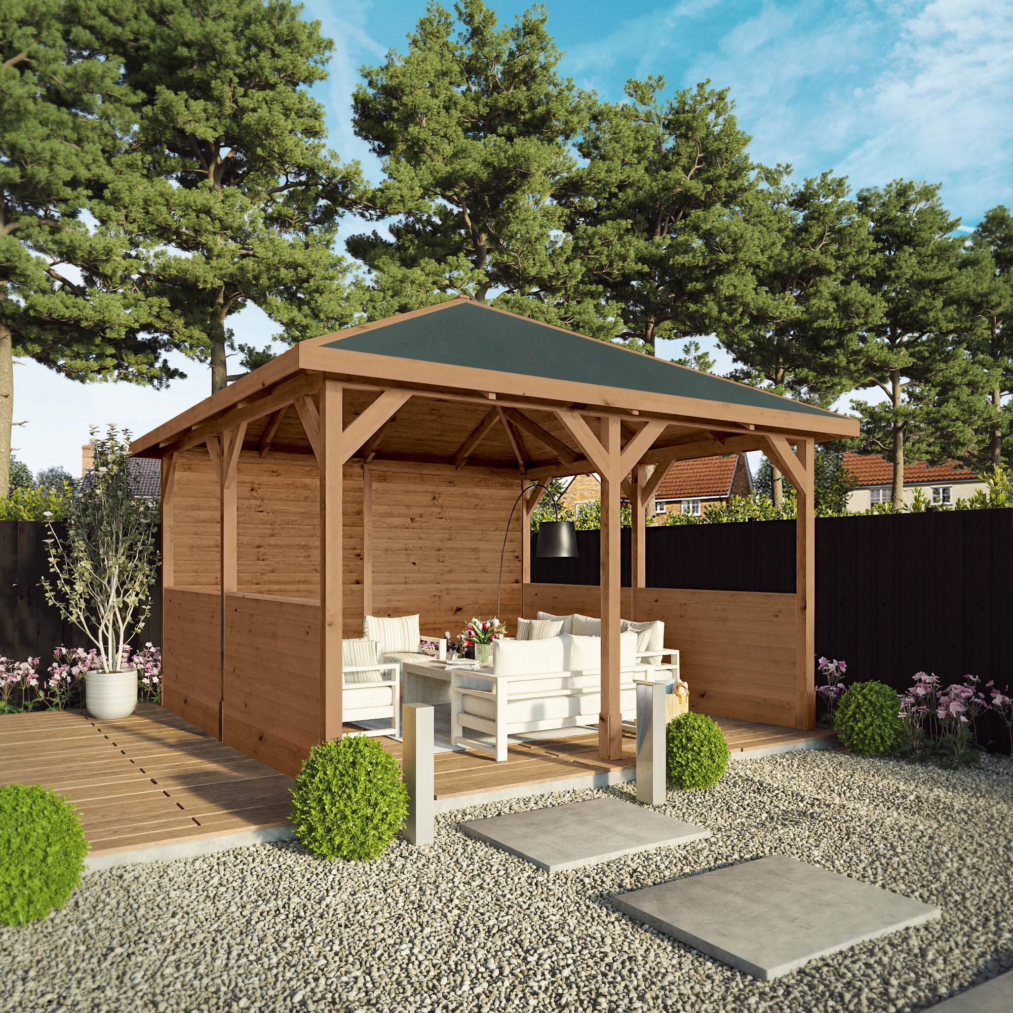 4m x 4m Pressure Treated Gazebo with Panels