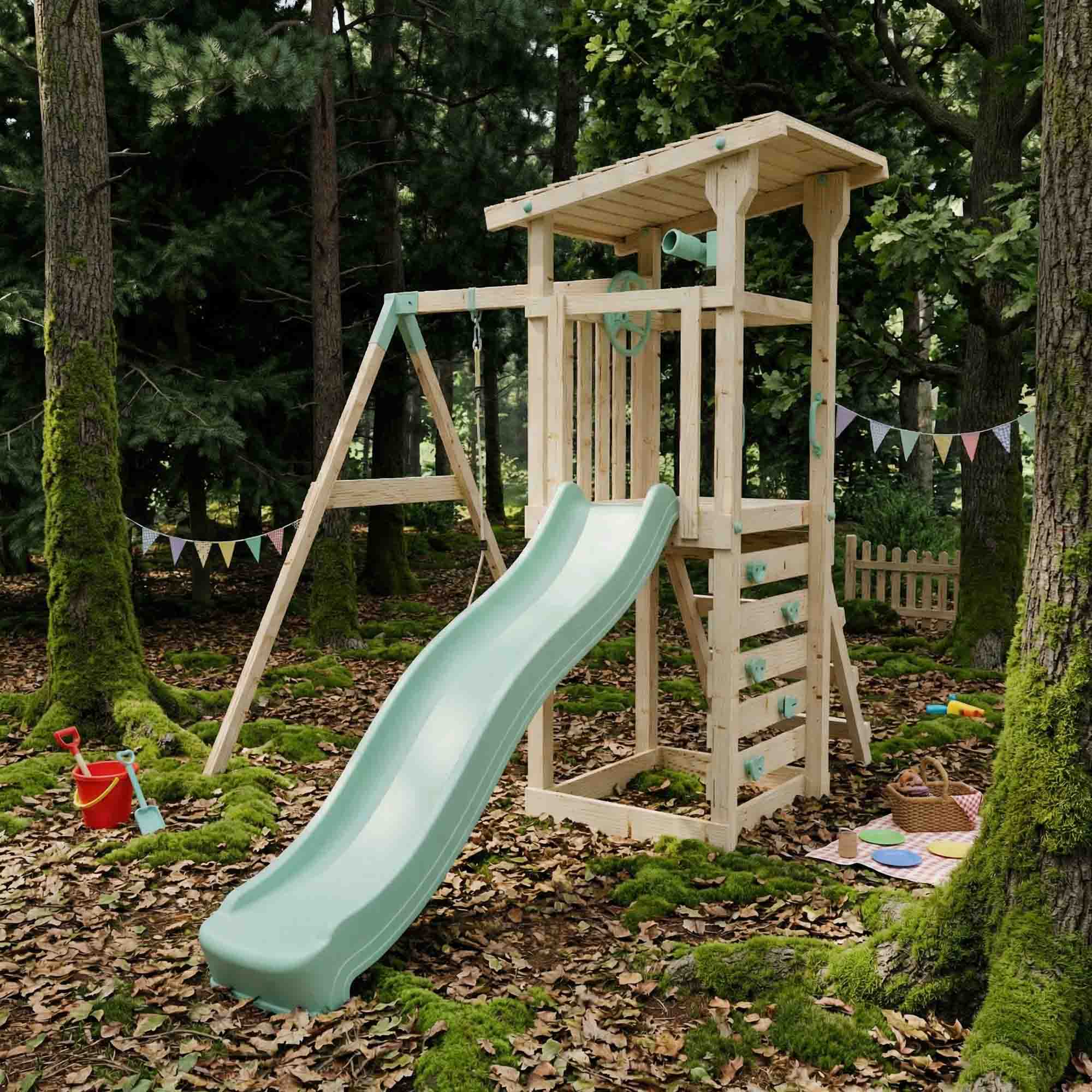 Climbing Frame With Single Baby Swing - Willow Way II