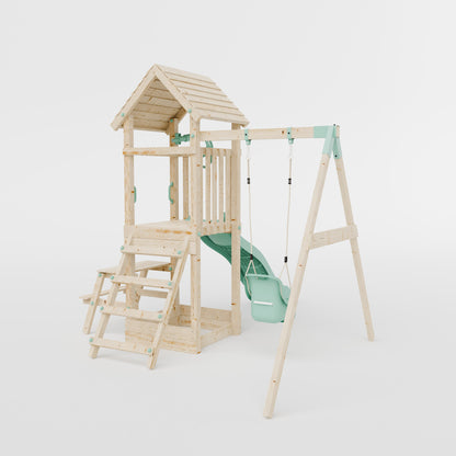 Climbing Frame With Single Swing & Picnic Table - Ivywood Retreat I