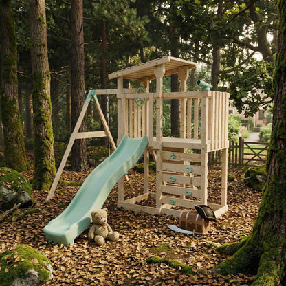 Extended Climbing Frame With Single Swing - Hawthorne Haven I