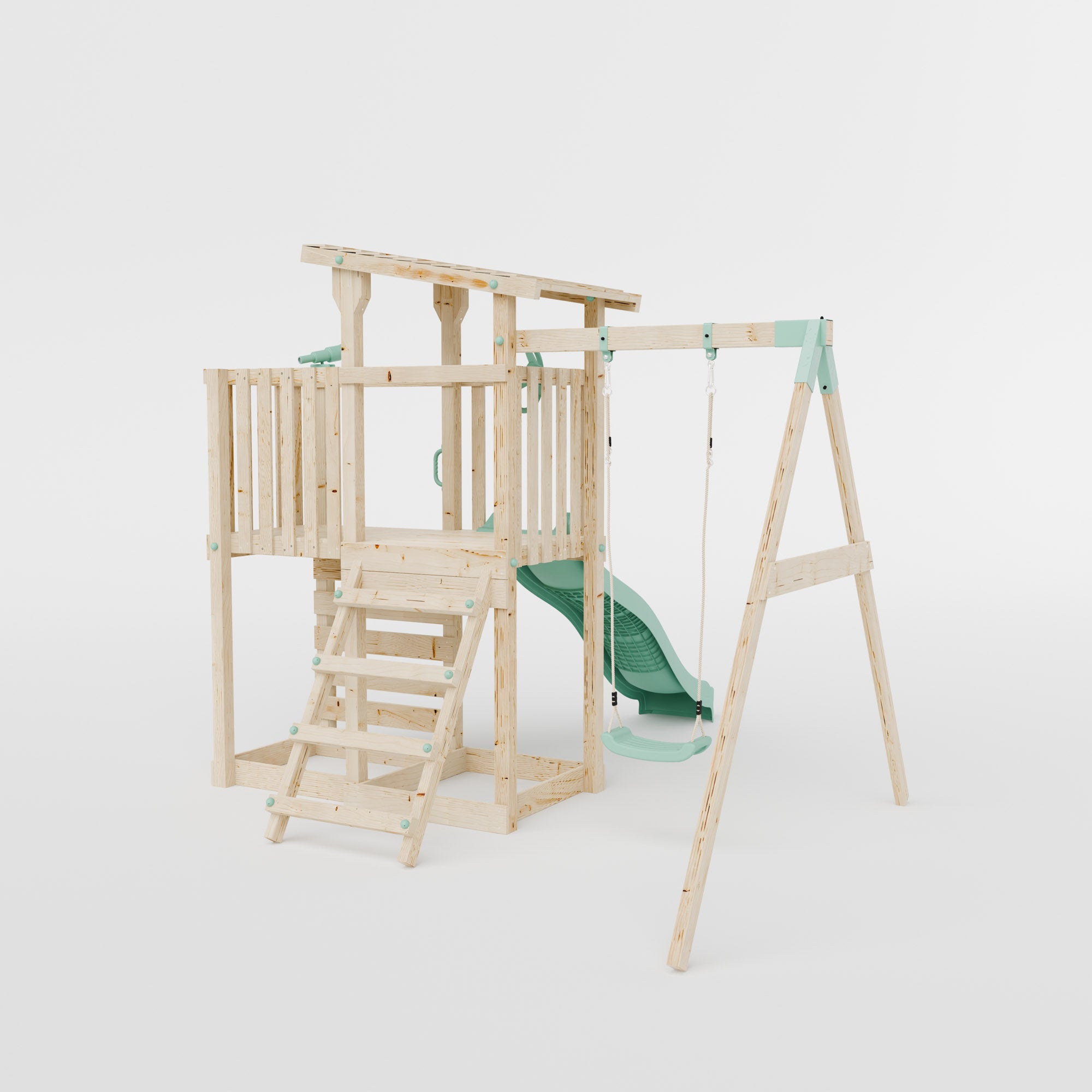 Extended Climbing Frame With Single Swing - Hawthorne Haven I