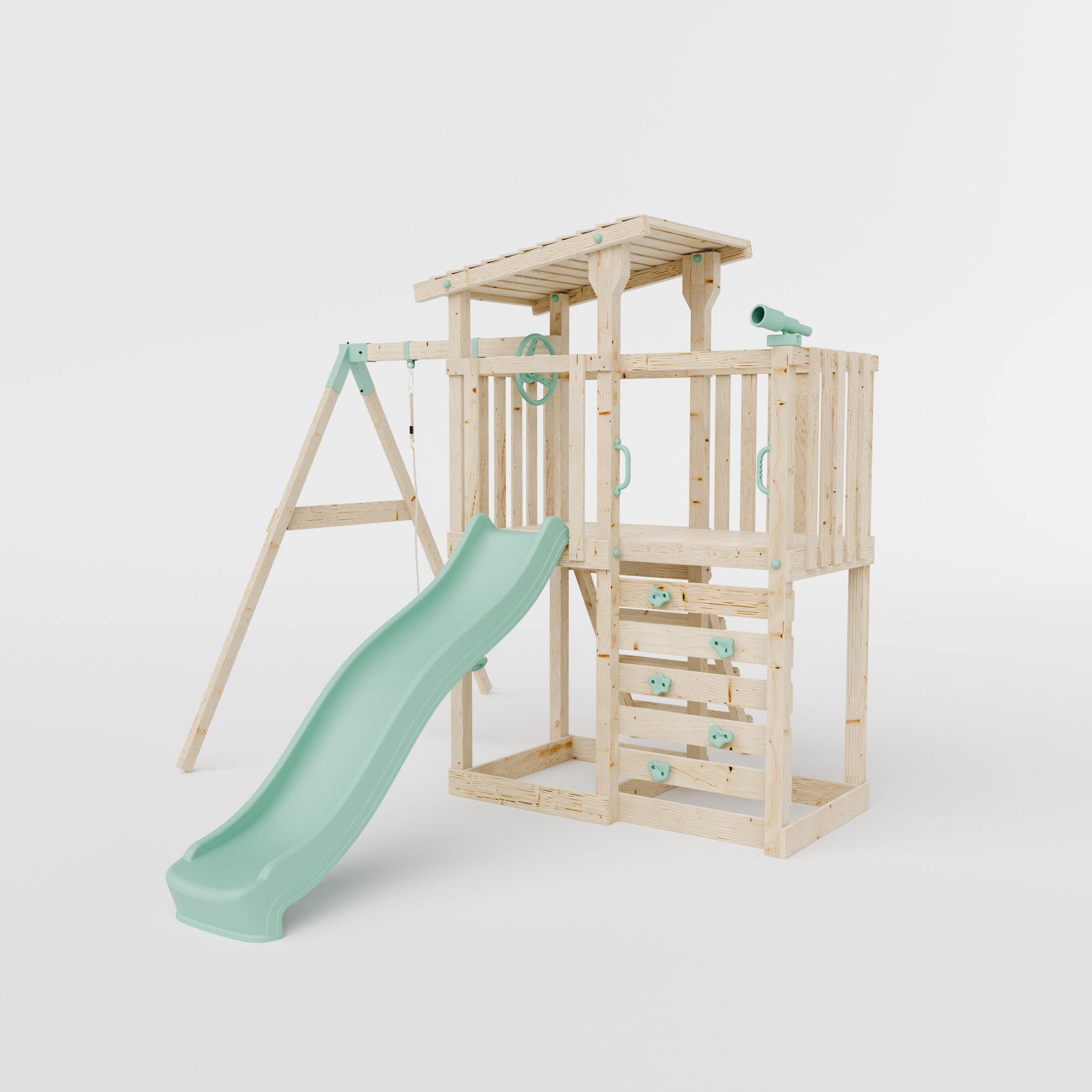 Extended Climbing Frame With Single Swing - Hawthorne Haven I