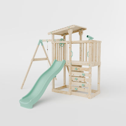 Extended Climbing Frame With Single Swing - Hawthorne Haven I