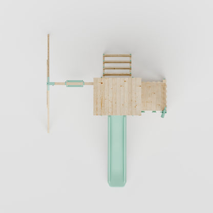 Extended Climbing Frame With Single Swing - Hawthorne Haven I