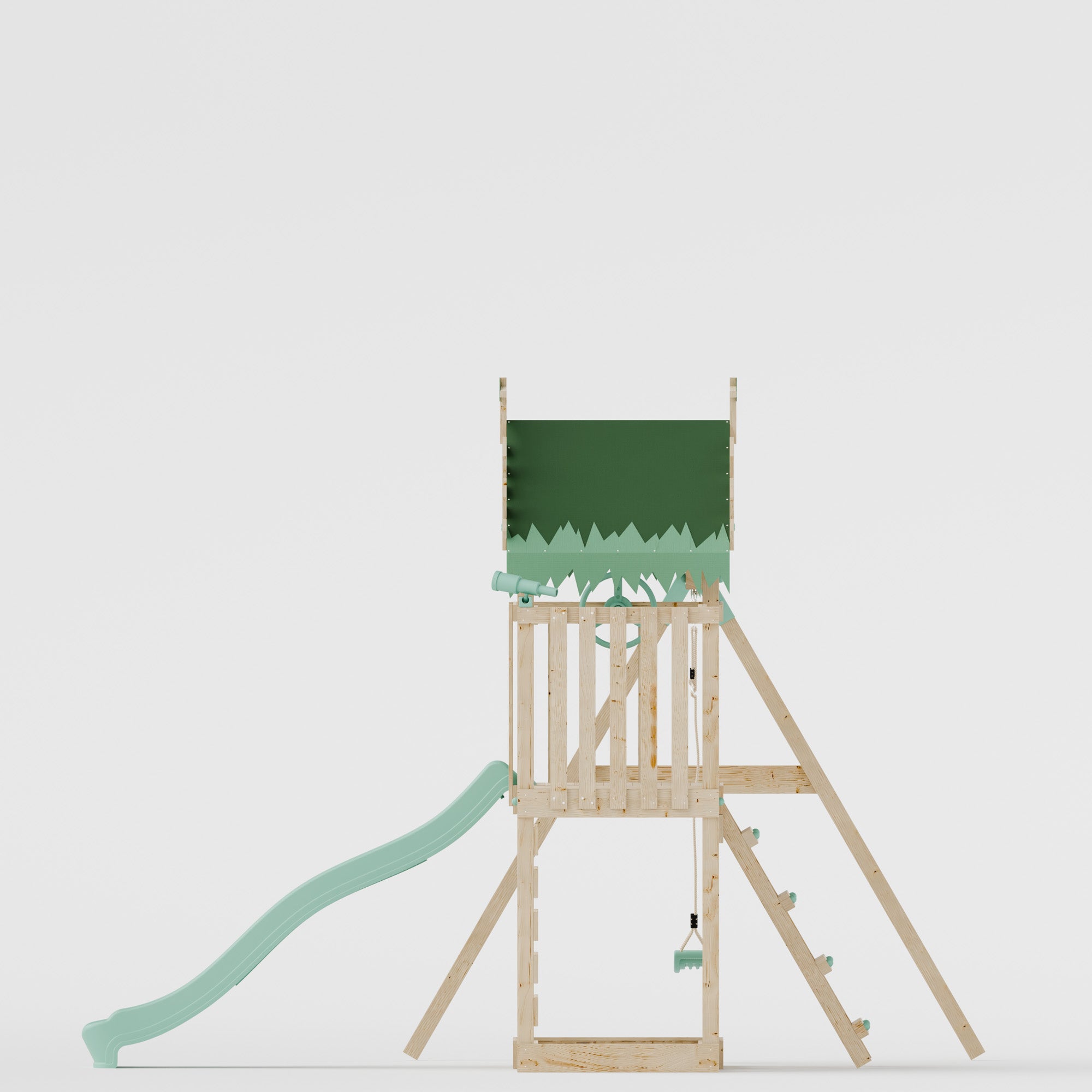 Extended Climbing Frame With Single Swing - Whispering Woods I