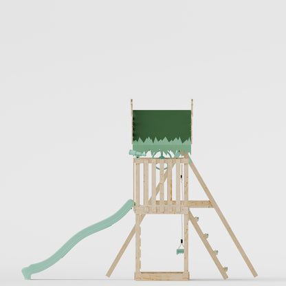 Extended Climbing Frame With Single Swing - Whispering Woods I