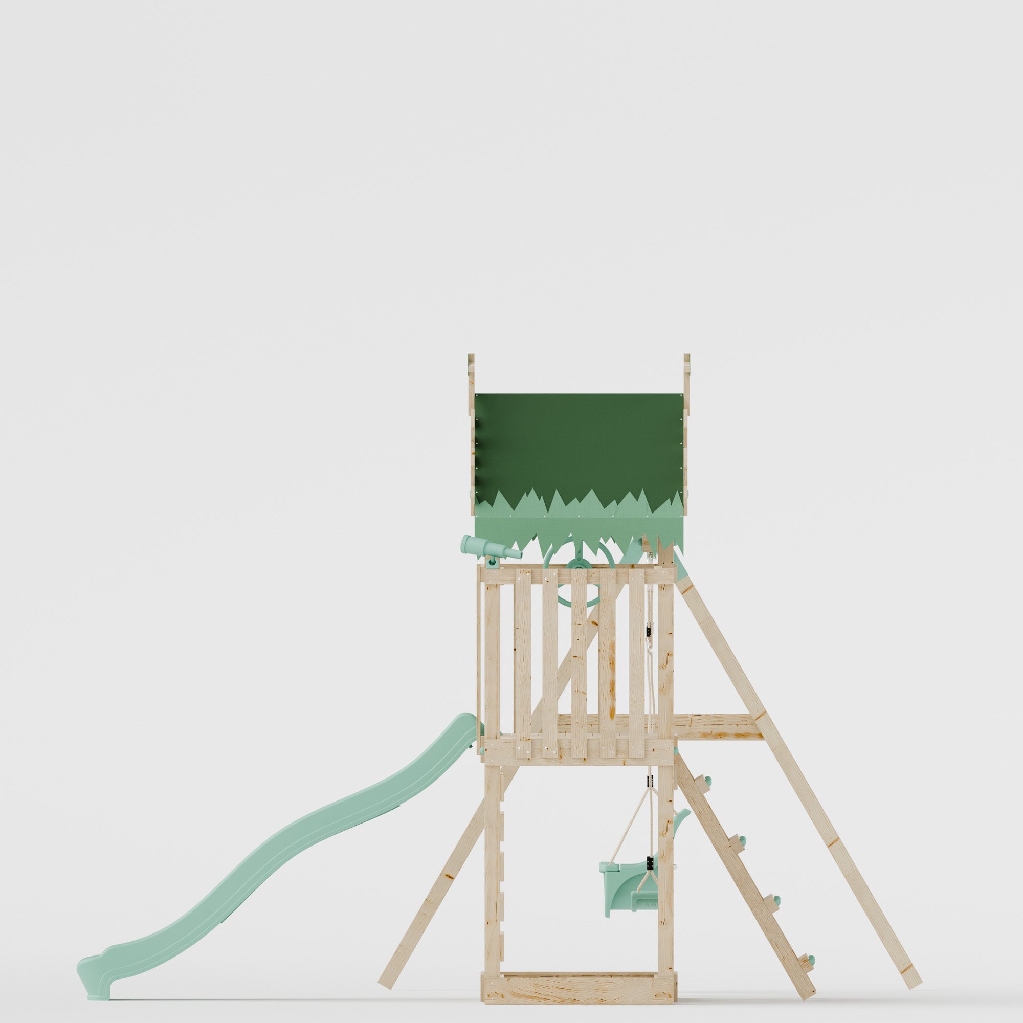 Extended Climbing Frame With Double Swing - Whispering Woods IV