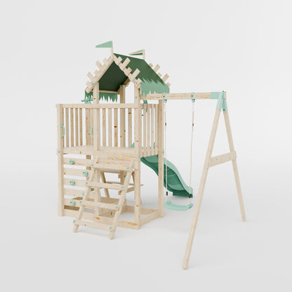 Extended Climbing Frame With Single Swing & Picnic Table - Fernshade Retreat I