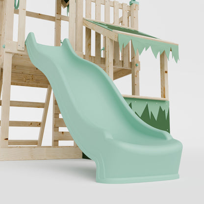 Extended Climbing Frame With Single Swing & Climbing Wall With Shop - Enchanted Grove VII