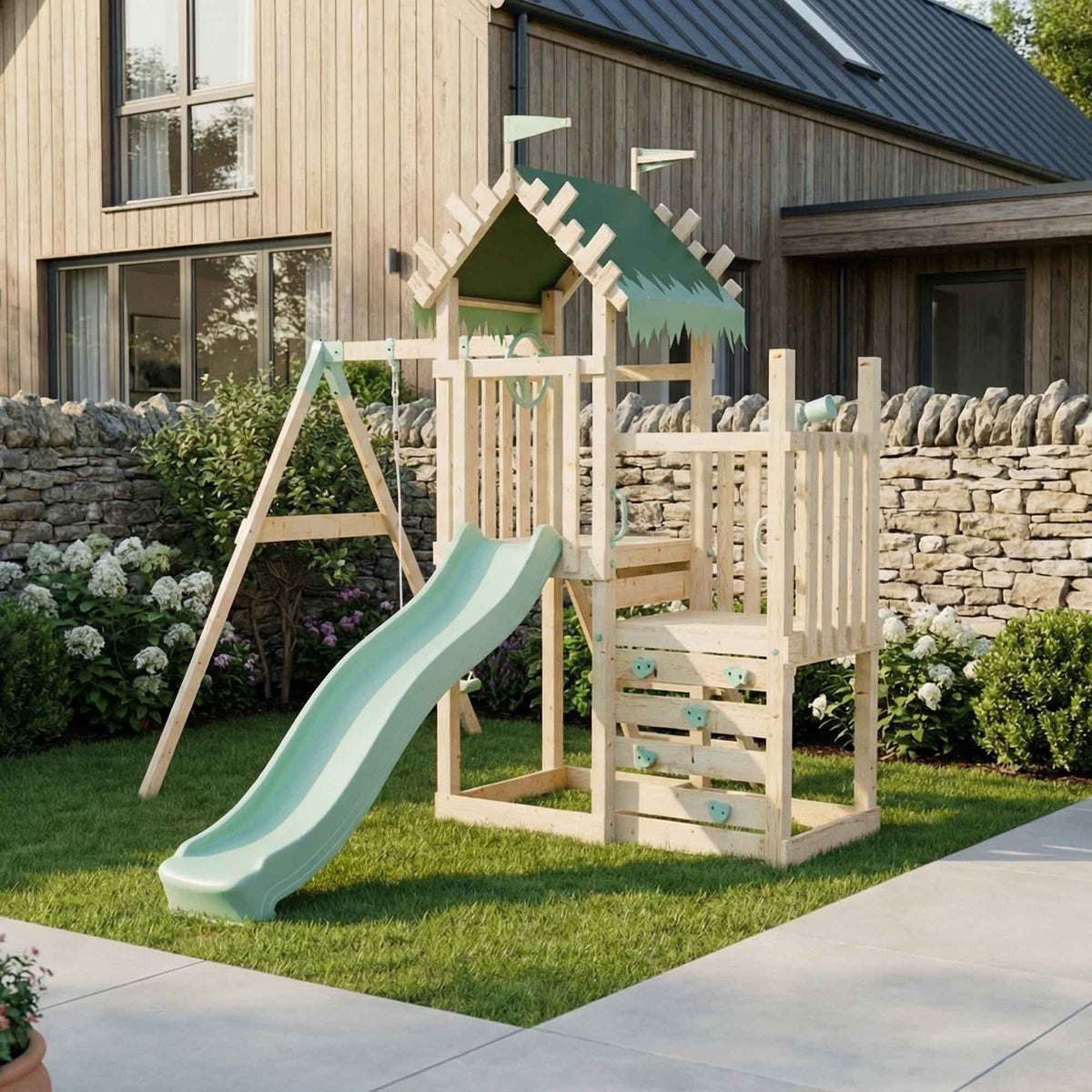 Climbing Frame & Step Up Single Swing Enchanted Grove IV
