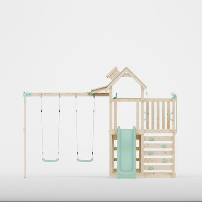 Extended Climbing Frame With Double Swing - Squirrel’s Nest III