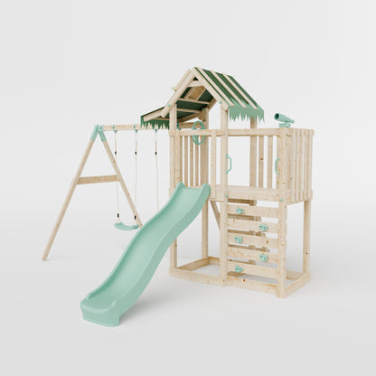 Extended Climbing Frame With Double Swing - Squirrel’s Nest III