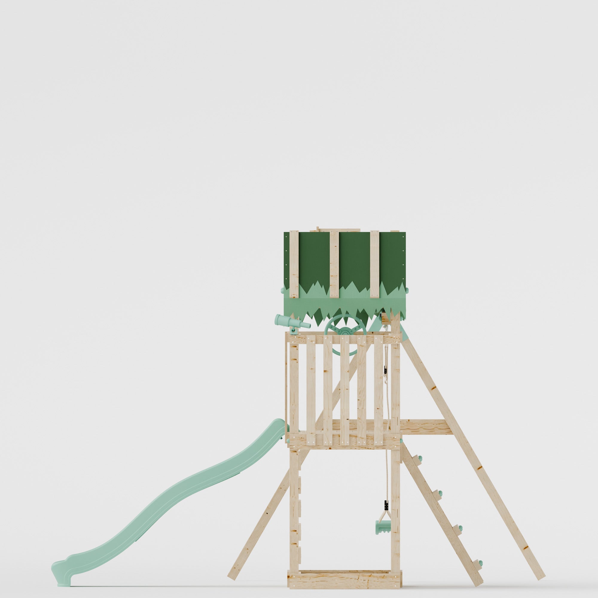 Extended Climbing Frame With Double Swing - Squirrel’s Nest III