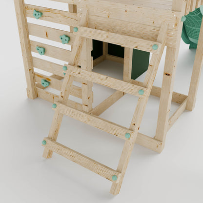 Extended Climbing Frame With Single Swing & Shop - Moonlit Hollow I