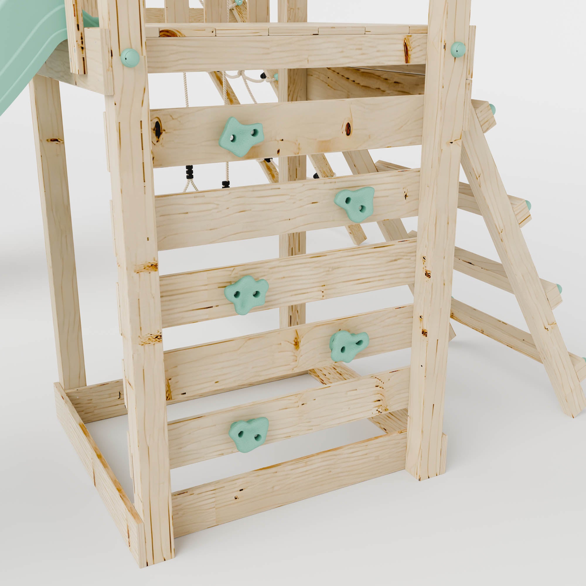 Climbing Frame With Single Swing & Climbing Wall - Willow Way V