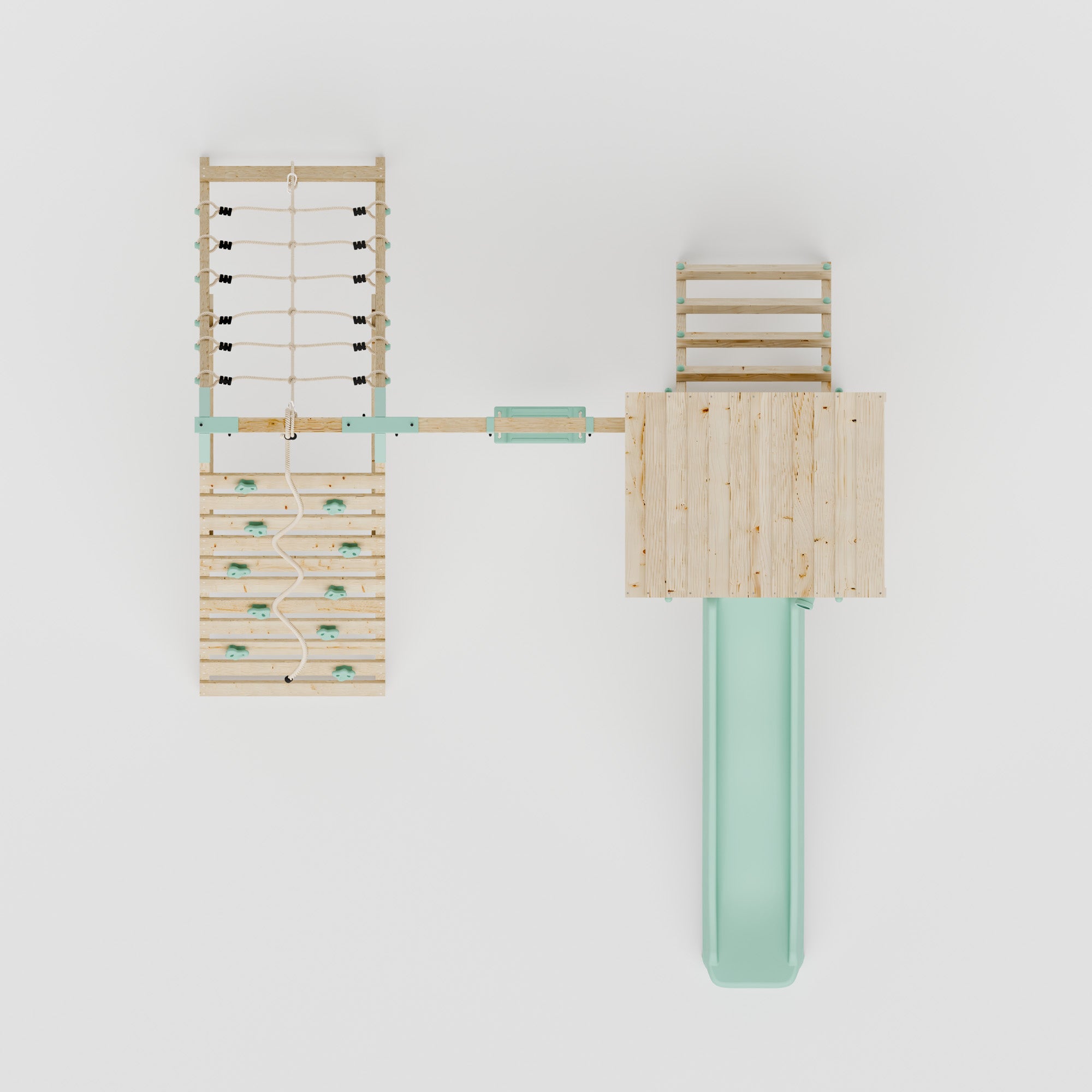 Climbing Frame With Single Swing & Climbing Wall - Willow Way V