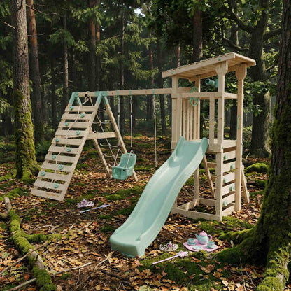 Climbing Frame With Double Swing & Climbing Wall - Willow Way VIII