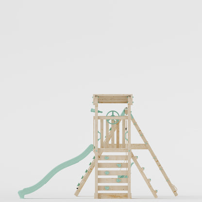 Climbing Frame With Double Swing & Climbing Wall - Willow Way VIII