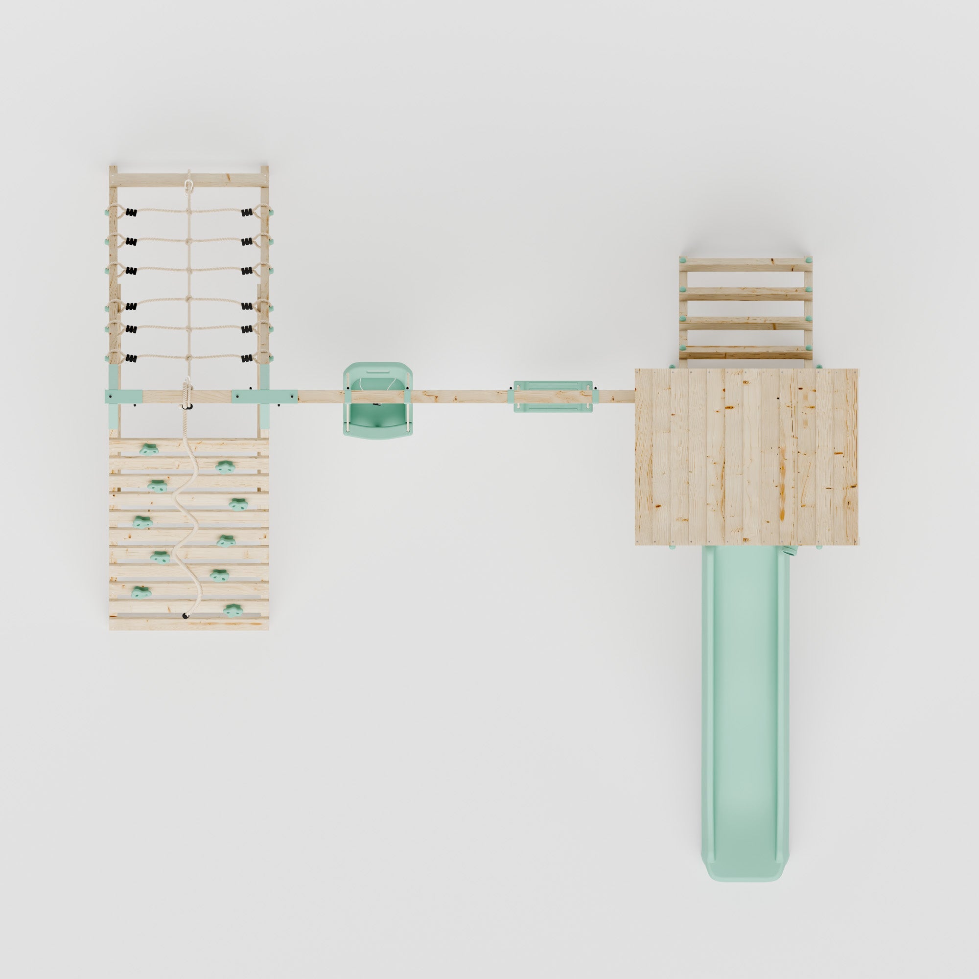 Climbing Frame With Double Swing & Climbing Wall - Willow Way VIII