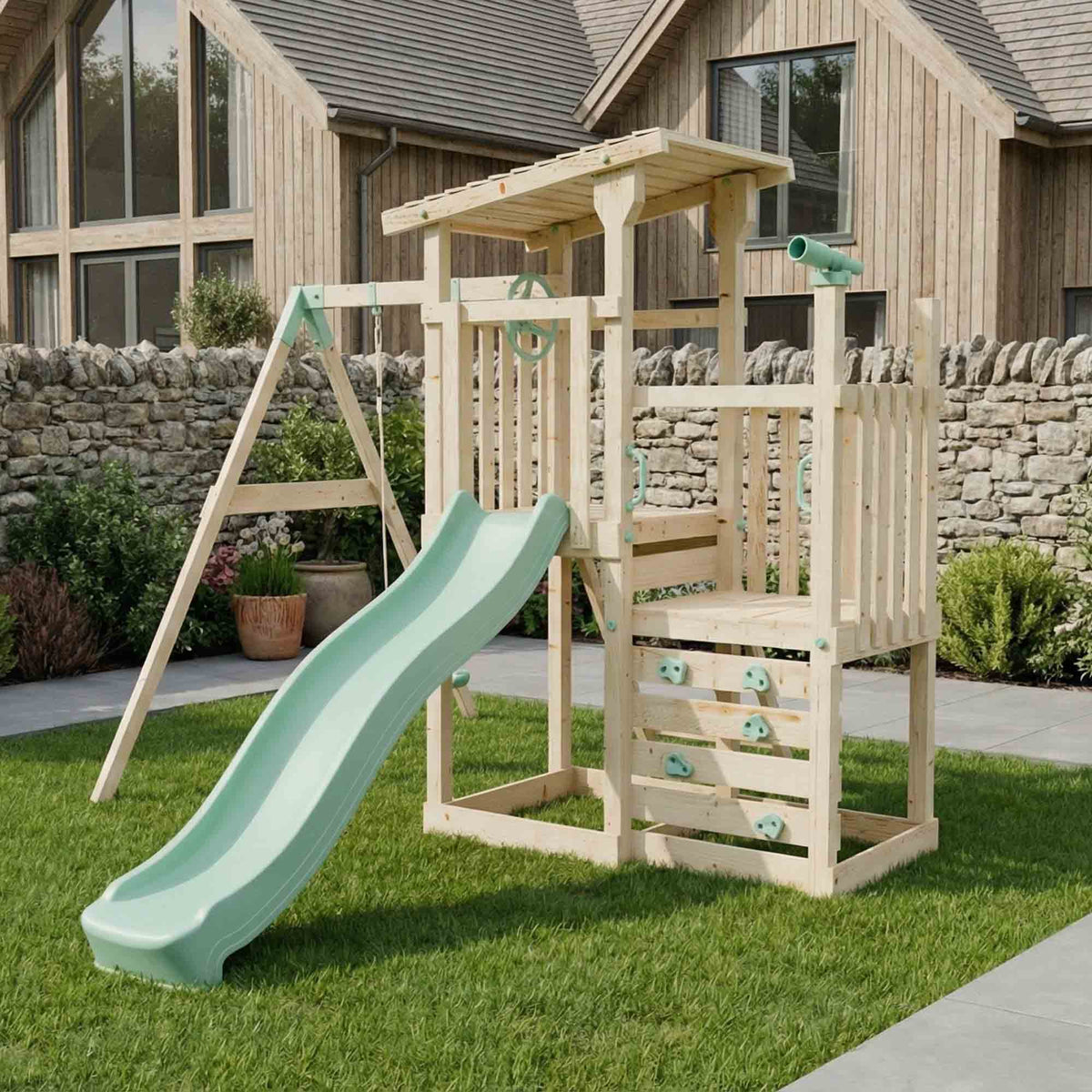 Climbing Frame Step Up & Single Swing Willow Way IV