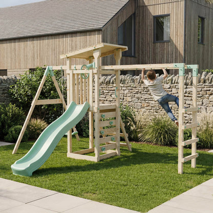 Climbing Frame With Single Swing & Monkey Bars - Willow Way III