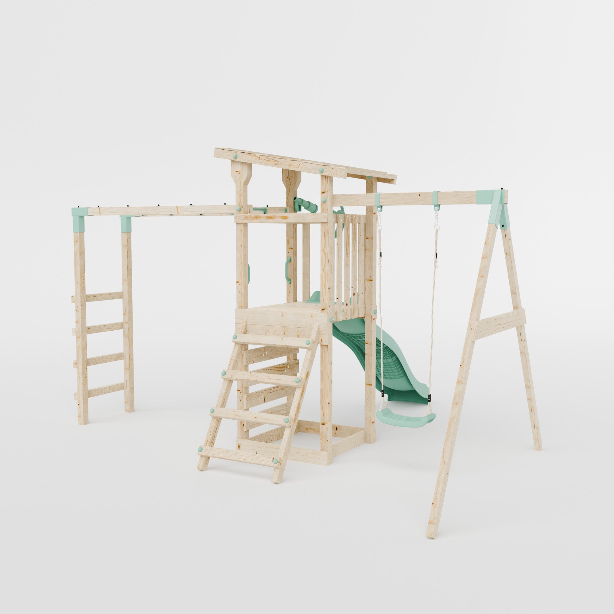 Climbing Frame With Single Swing & Monkey Bars - Willow Way III