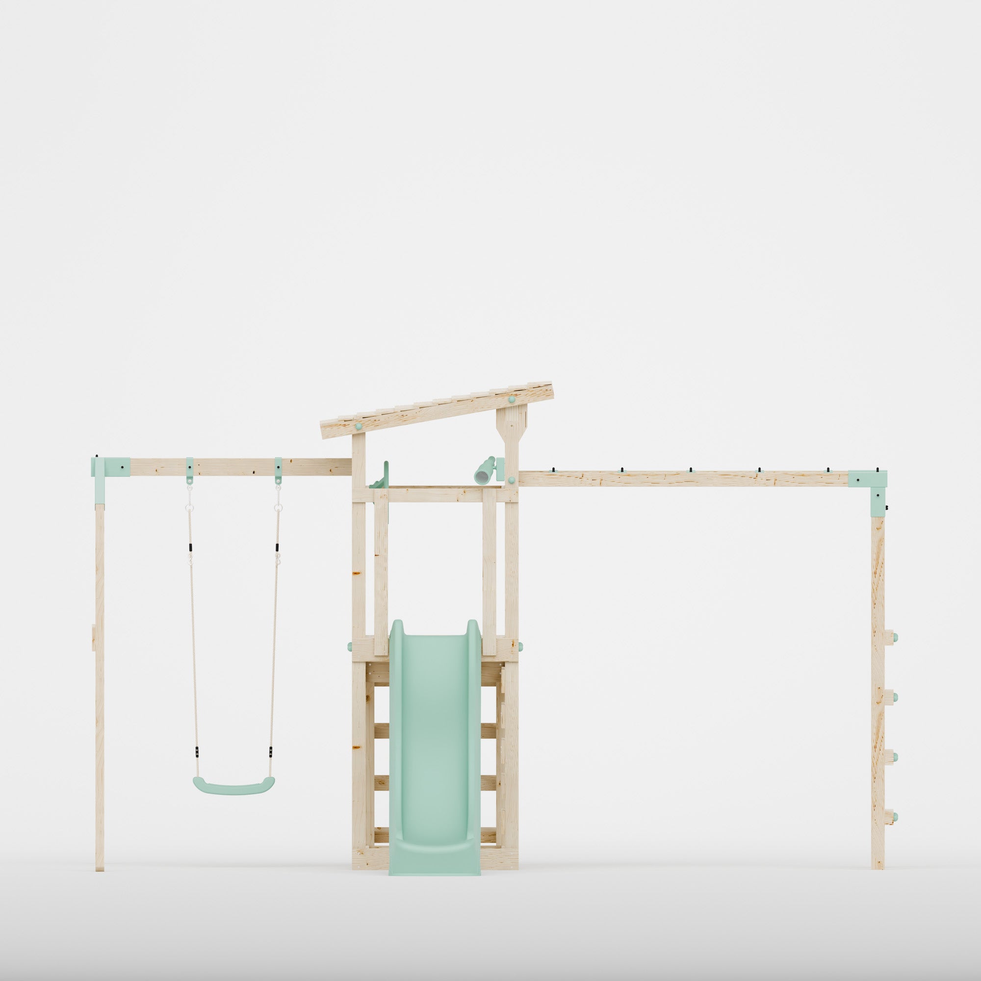 Climbing Frame With Single Swing & Monkey Bars - Willow Way III