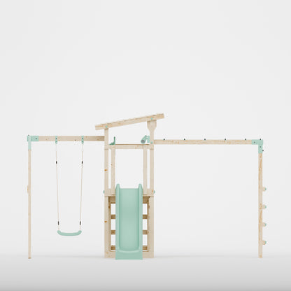 Climbing Frame With Single Swing & Monkey Bars - Willow Way III