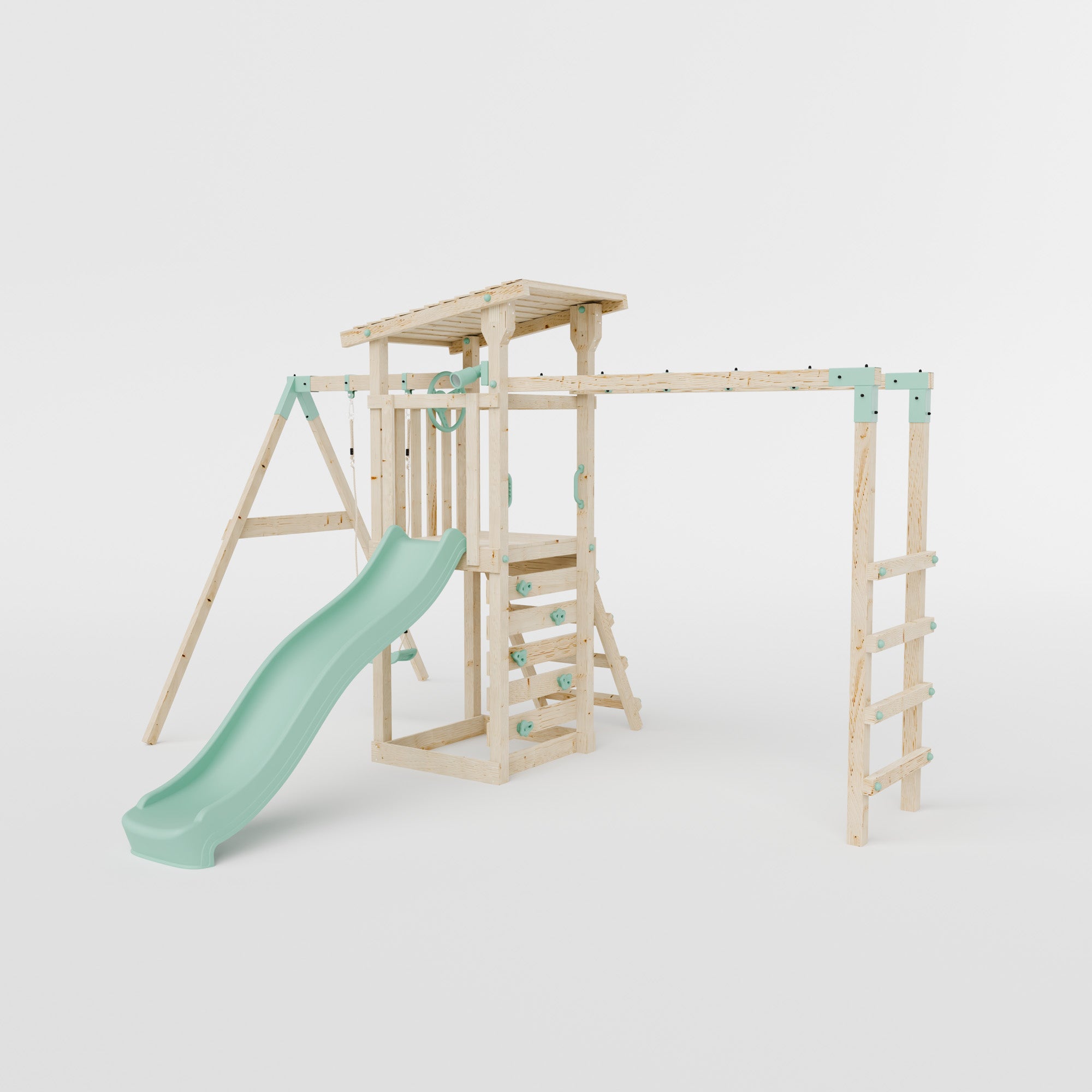 Climbing Frame With Single Swing & Monkey Bars - Willow Way III