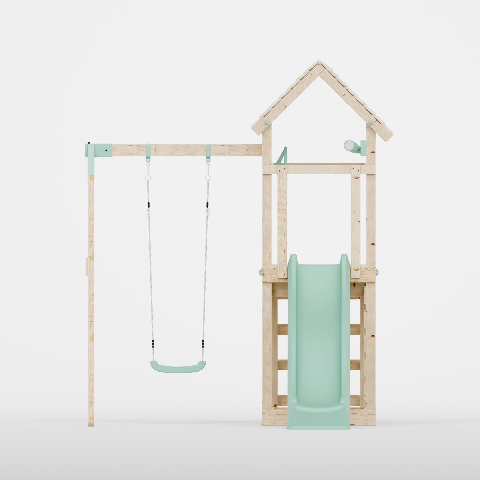 Climbing Frame With Single Swing - Bramblewick Forest I