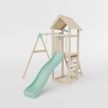 Climbing Frame With Single Swing - Bramblewick Forest I