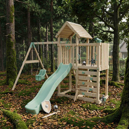 Climbing Frame With Extension & Double Swing - Thristlethorne Trail IV