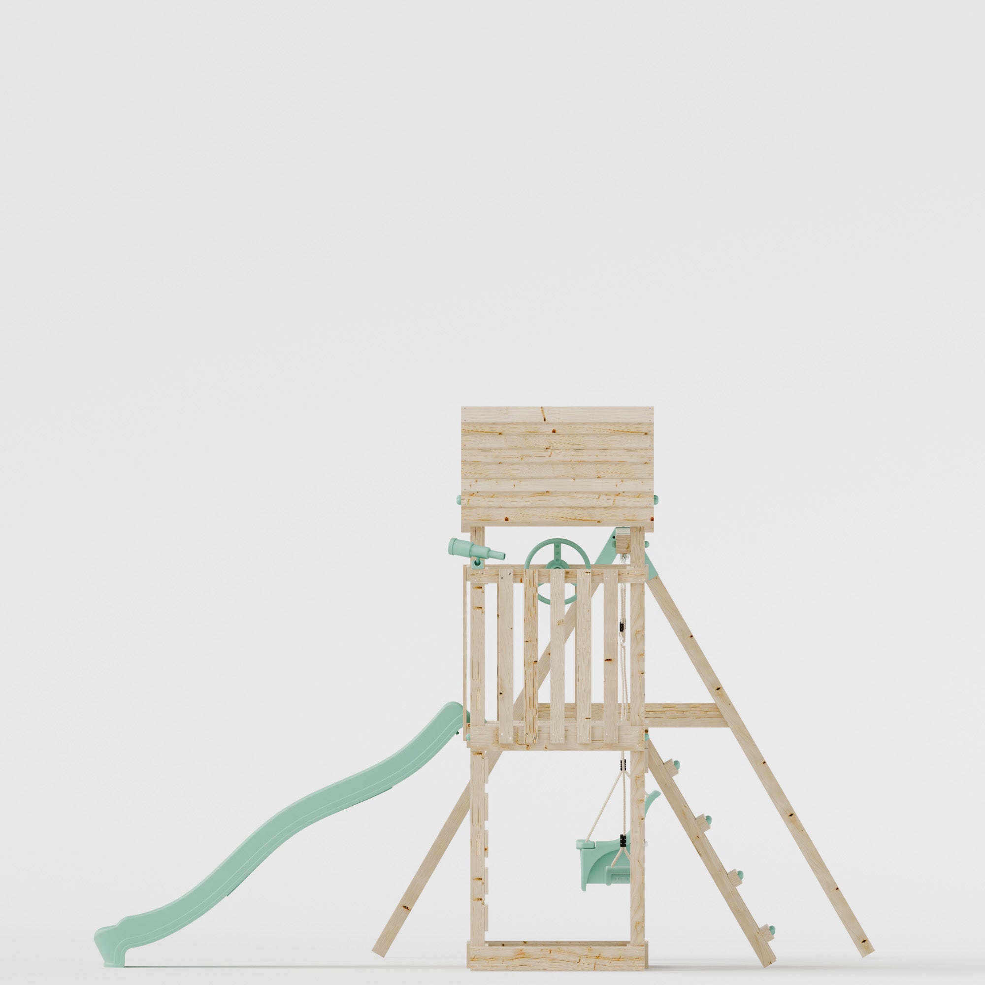 Climbing Frame With Extension & Double Swing - Thristlethorne Trail IV