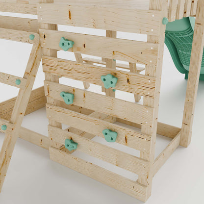 Climbing Frame With Extension, Single Swing, Picnic Table & Monkey Bars - Misty Timberlands I