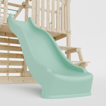 Climbing Frame With Extension, Single Swing, Picnic Table & Monkey Bars - Misty Timberlands I