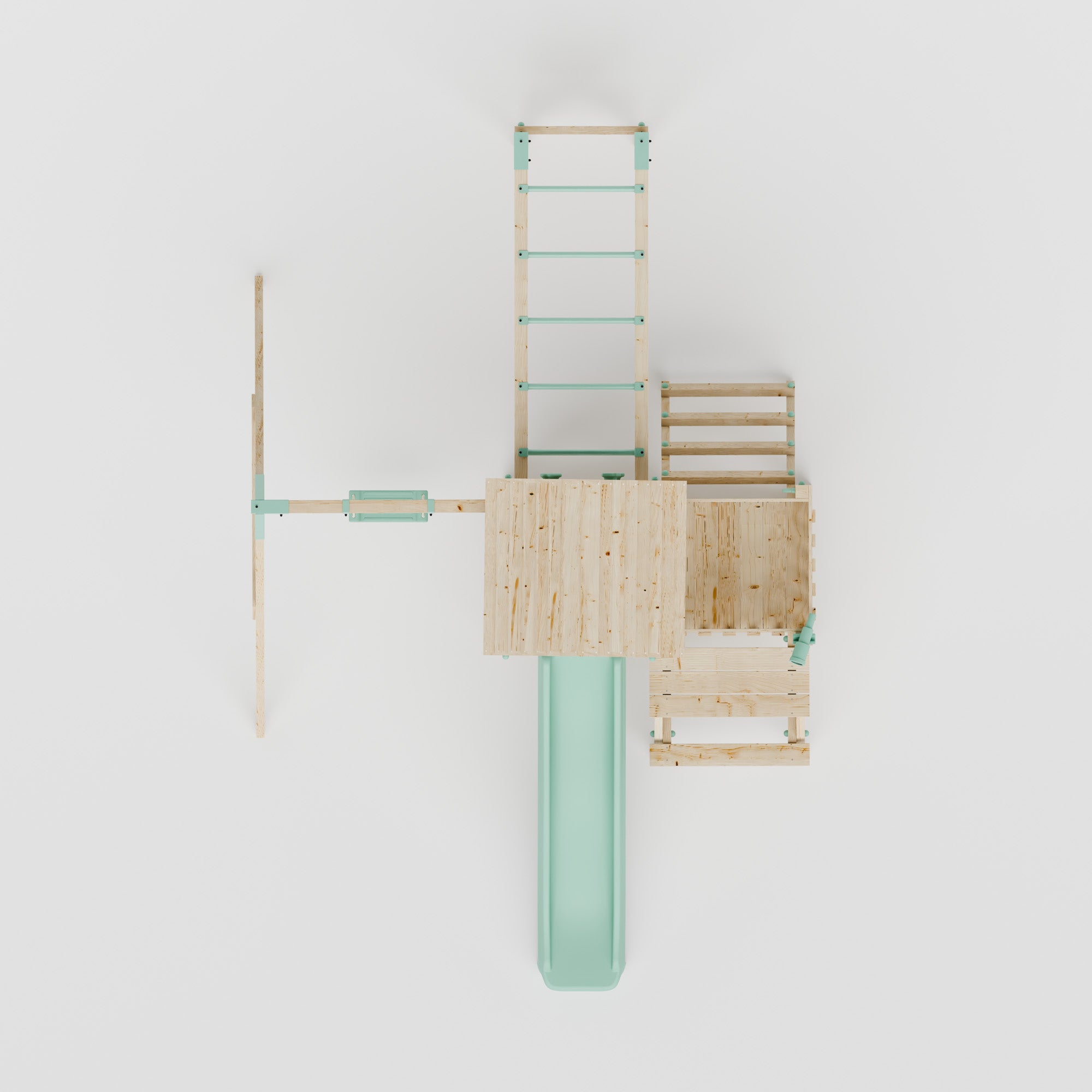 Climbing Frame With Extension, Single Swing, Picnic Table & Monkey Bars - Misty Timberlands I