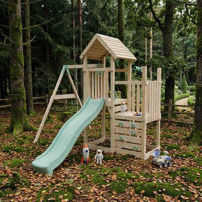 Climbing Frame With Step Up & Single Swing - Shadowfern Glade I