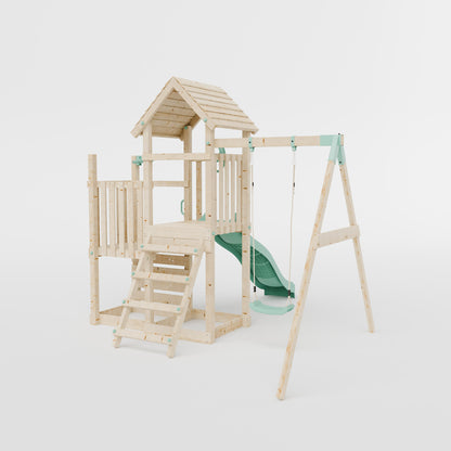 Climbing Frame With Step Up & Single Swing - Shadowfern Glade I